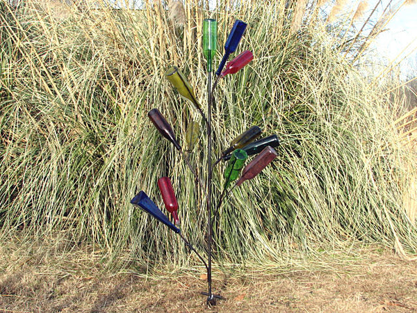 Metal Bottle Tree Sculpture